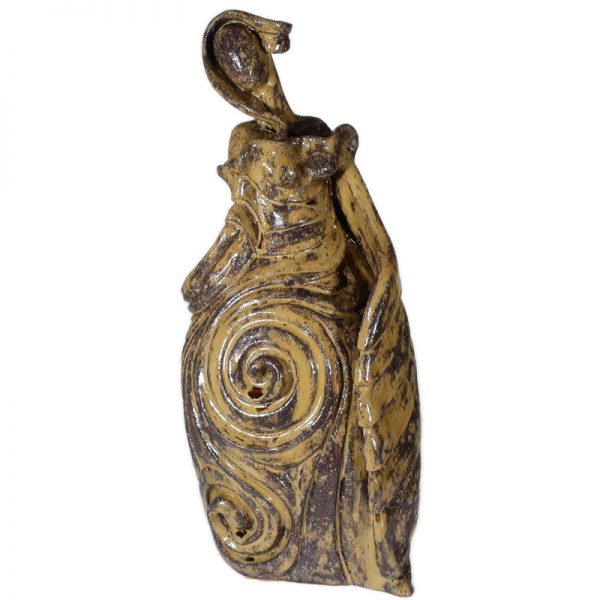 scultura in ceramica con spirali, pottery sculpture with spirals