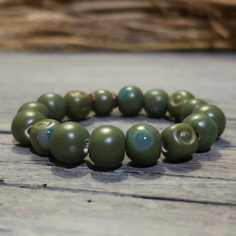 bracciale verde gioielli ceramica toscana, green bracelet ceramic jewels tuscany