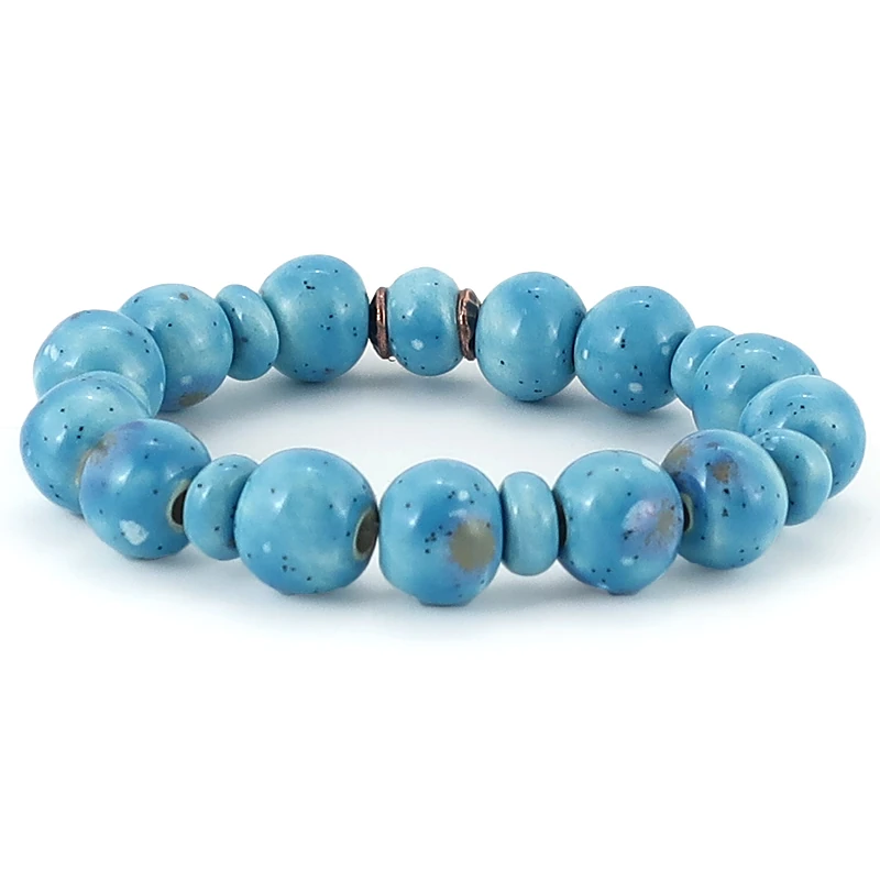 braccialetto azzurro ceramica, blue bracelet in pottery