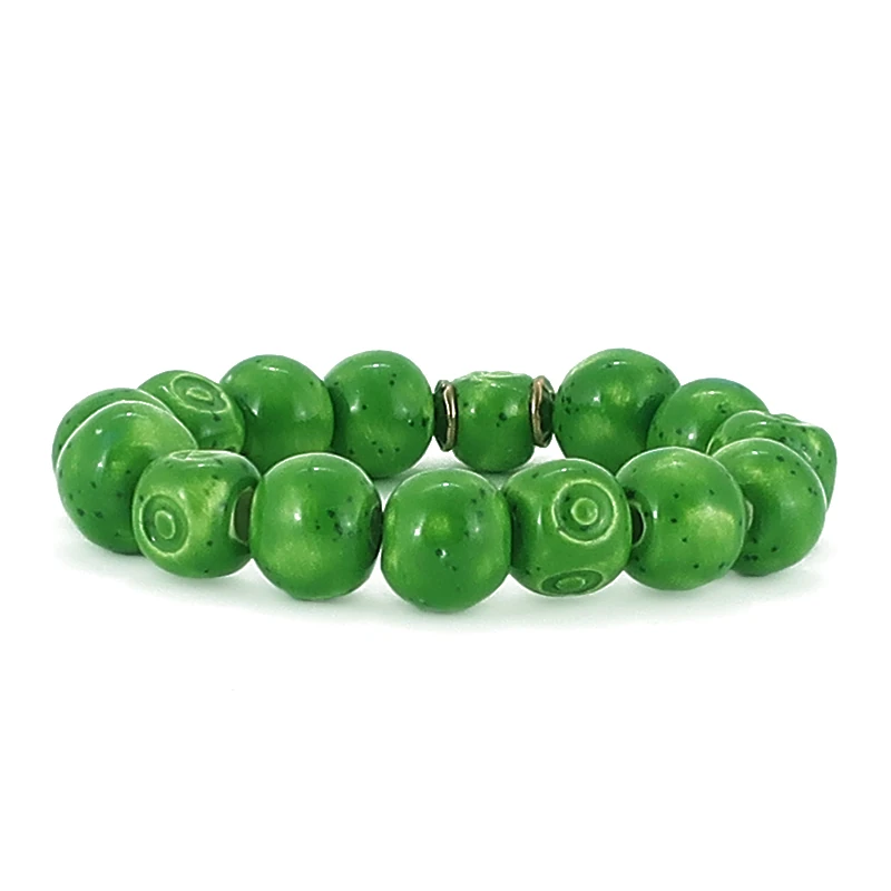 braccialetto verde di ceramica, green bracelet in ceramic