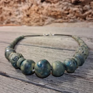 collana artigianato ceramica, handcrafted necklace in pottery