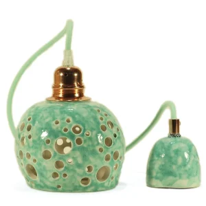 faretto a sospensione traforato in ceramica, carved pendant lamp in ceramic