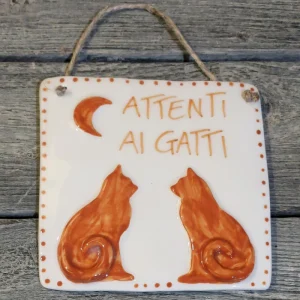 gatti targa in ceramica con nomi, cats customized ceramic plate