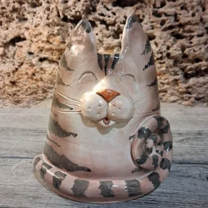 gatto arte ceramica toscana, tuscany ceramic art cat