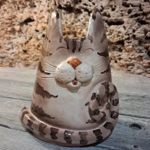 gatto ceramica arte ceramica made in italy, cat ceramic art made in italy