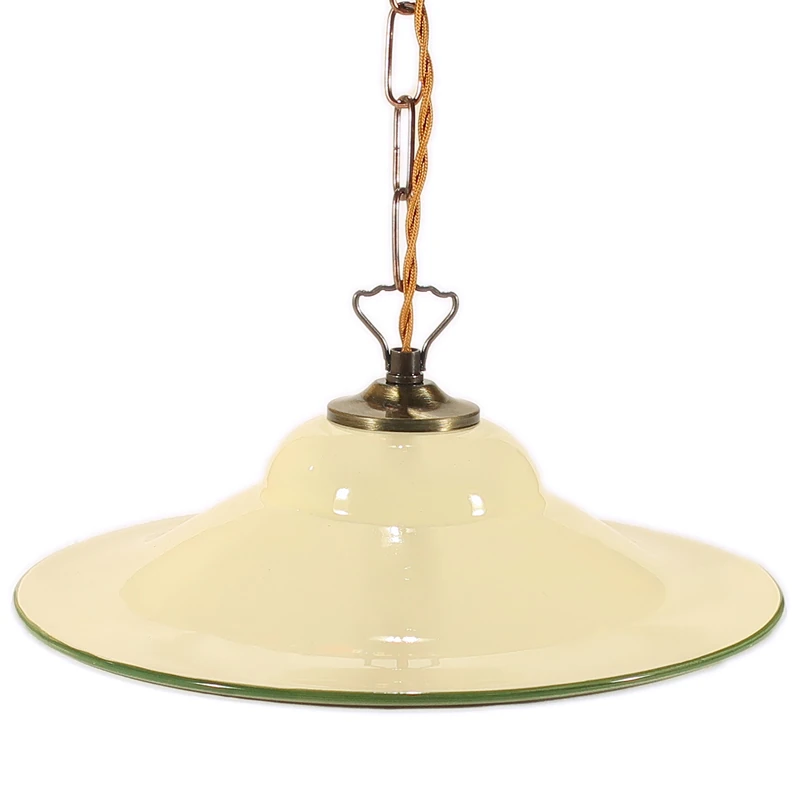 lampadario in ceramica dipinto a mano in verde, green pendant lamp in ceramic made in italy
