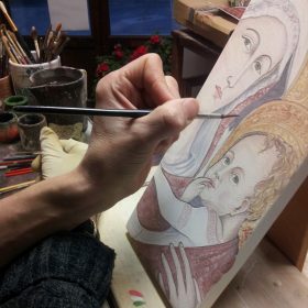 madonna dipinta a mano, hand painted madonna
