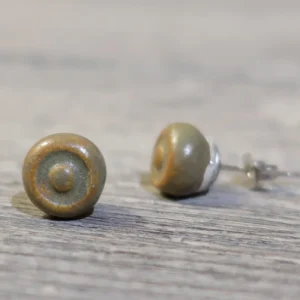 orecchini a bottoncino in ceramica, lobe earrings in ceramic jewels made in italy