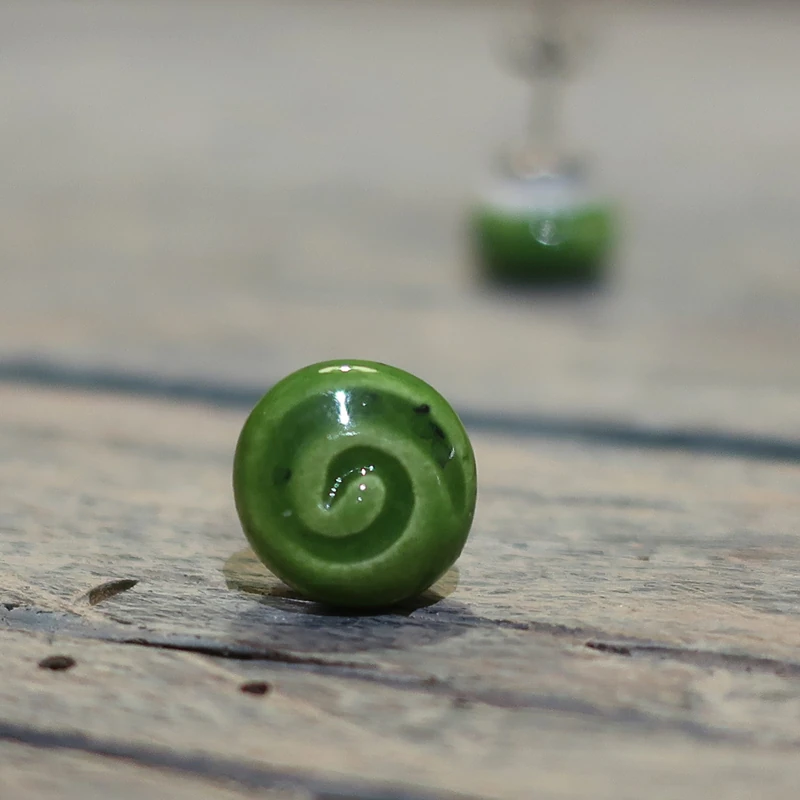 orecchini verdi artigianato made in italy ceramica, green earrings handcrafted ceramic made in italy