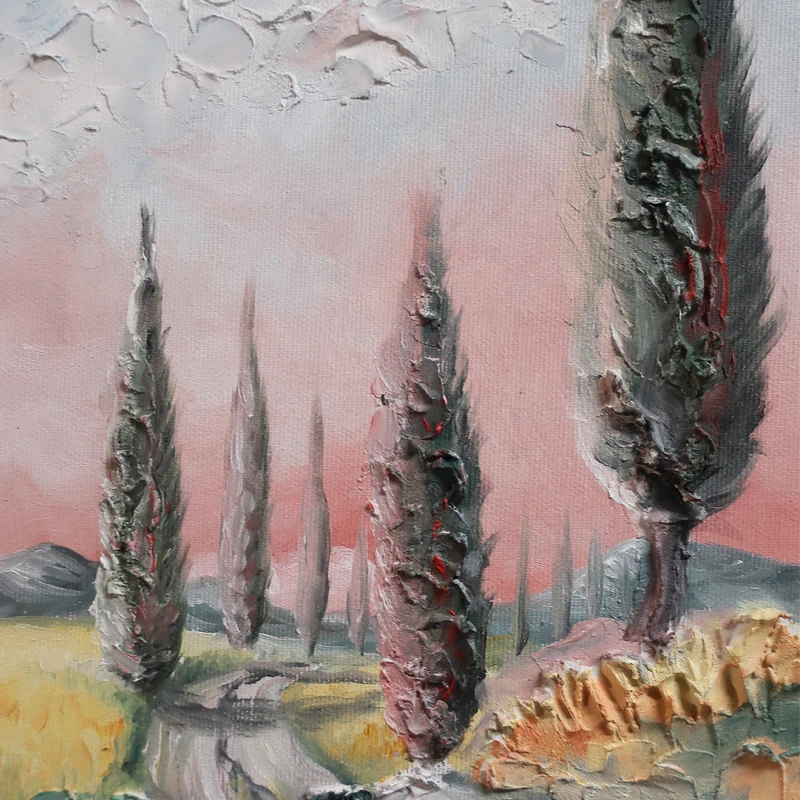 paesaggio quadro olio su tela made in tuscany, oil painting on canvas
