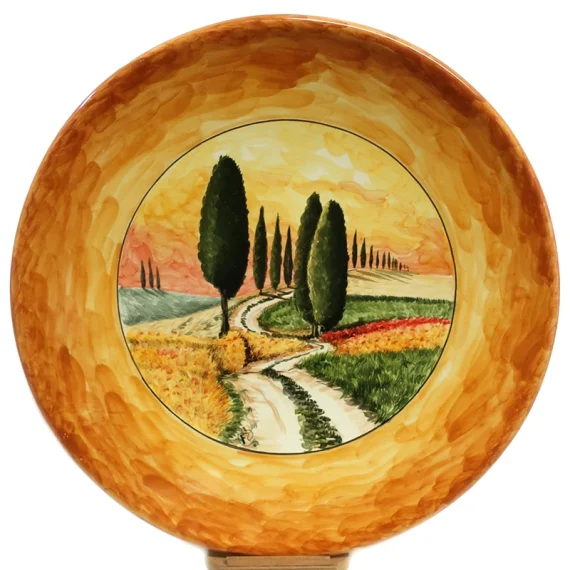 Tuscany, handpainted plate in ceramic 40 cm.