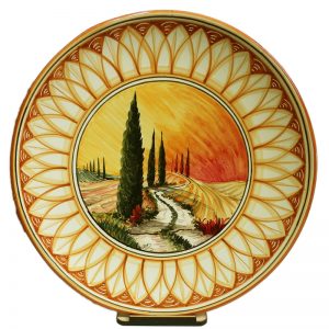 piatto ornamentale Toscana in ceramica, Tuscany ornamental pottery plate