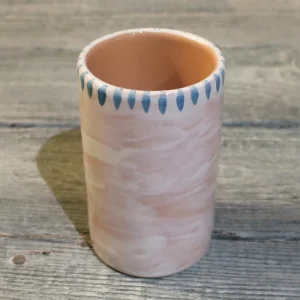 porta spazzolini in ceramica dipinto a mano artigianato, handmade ceramic toothbrush holder blue