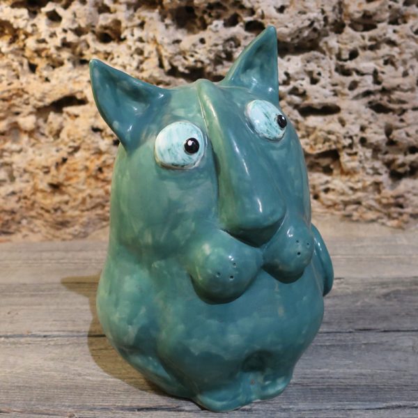 scultura gatto ceramiche artigianali toscana, kitten handcrafted ceramic made in tuscany