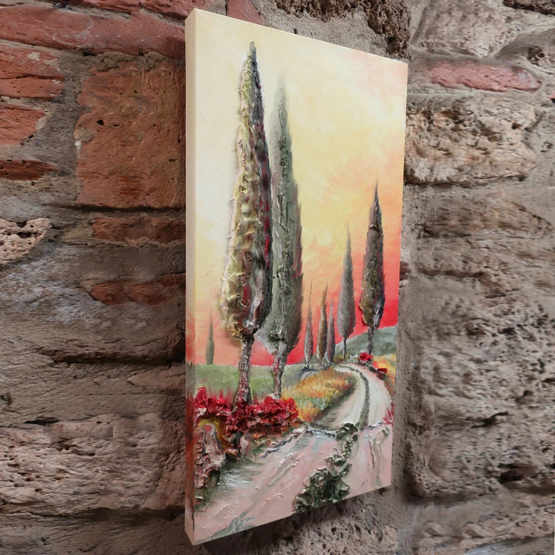toscana paesaggio olio su tela sarteano, painting landscape oil on canvas sarteano tuscany