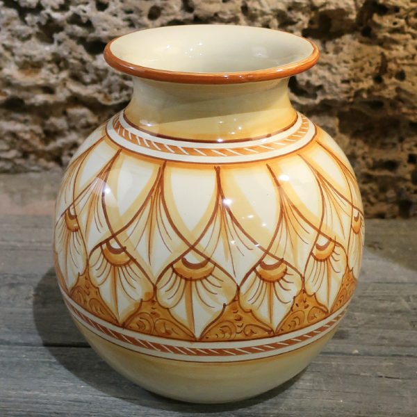 vaso in ceramica dipinto a mano ceramiche artistiche Toscana, vase in pottery handpainted in tuscany